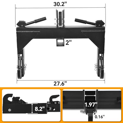 YINTATECH 3000lbs Heavy-Duty 3 Point Quick Hitch Category 1 - color: Black