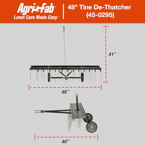Agri-Fab 48 In Tow Behind Lawn Dethatcher with 24 Durable Spring Steel Tines and Universal Hitch