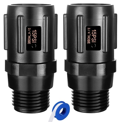 2pcs Garden Hose Pressure Regulator 15 PSI, 3/4" FHT × 3/4“ MHT, Pressure Reducer, Great for Drip Irrigation System Distributing Regulator drip Irrigation Parts emitters for drip line - size: 2 Pack 15 PSI