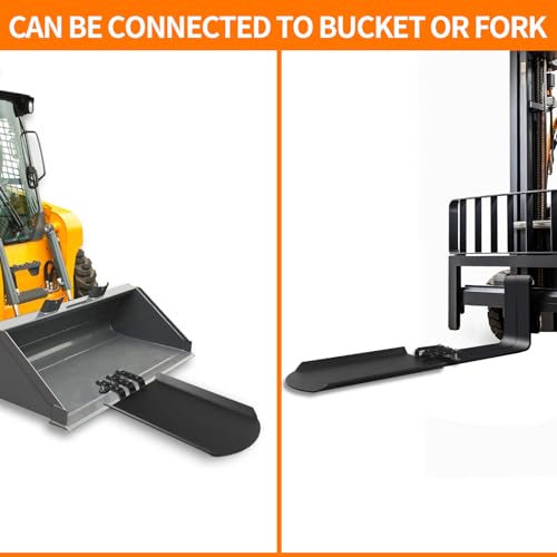 Clamp On Quick Spade, Attachment for Skid Steer, Tractor Bucket or Pallet Fork, Integrated Chain Hook, Dig Footings, Trenches, and Stump Removal