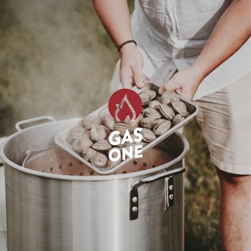 GasOne Seafood Boil Kit with Propane Burner, Propane Regulator, 100Qt Pot with Basket – Heavy Duty Construction Seafood Boil Pot for Outdoor Cooking – Easy to Clean and Durable Crab Boil Pot - size: 100 Quarts