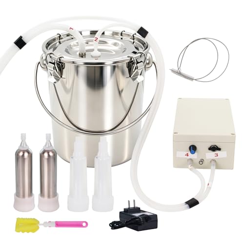 2in1 Cow & Goat Milking Machine 7L Rechargeable Portable Pulsation Milker