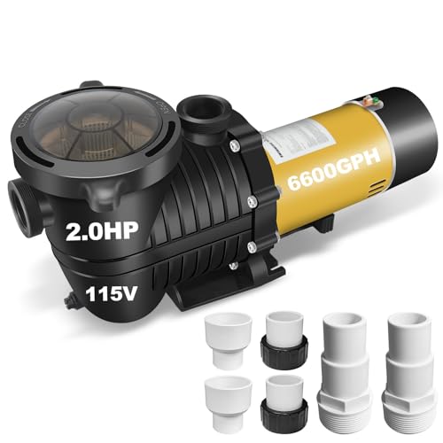 2.0HP 115Vac Two-Speed Energy Efficient Pool Pump 6600GPH - color: Jonquil Yellow