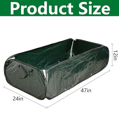 EBaokuup 47 x 24 x 12 Inch PE Pop-up Rectangular Planting Bag, Wire Support Rectangle Plant Growing Bag, UV Protected Rectangular Planter Bed for Garden Vegetable Flowers Fruit