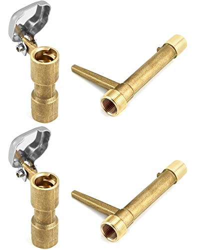 QWORK 2 Sets G3/4 BSP Brass Quick Coupler Valves – Compatible Keys for Lawn, Garden & Irrigation Systems - size: 3/4 inch