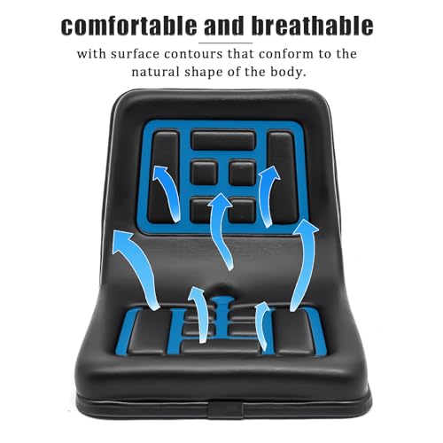 Universal Tractor Seat - Adjustable PVC Leather, High Back Replacement for Tractors, Forklifts, Riding Mowers - Ergonomic Design, High Compatibility, Black