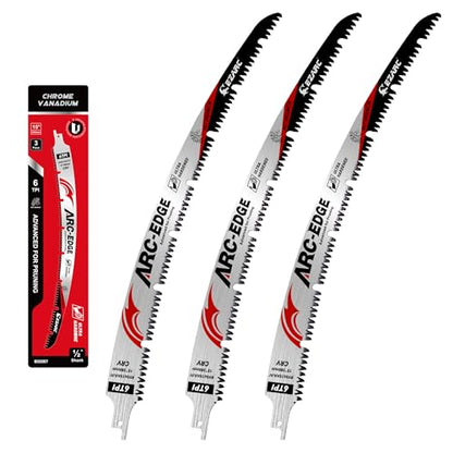 EZARC Arc Edge Reciprocating Saw Blades, 15-Inch 6TPI for Pruning, 3-Pack - size: 15 Inch