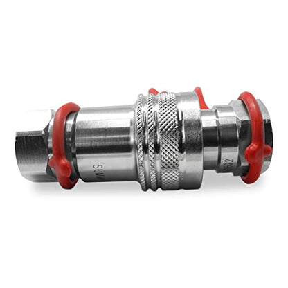 Summit Hydraulics 1/2" Ag ISO 5675 Hydraulic Quick Connect Tractor Couplers, Poppet Pioneer Style w/Dust Caps, 2 Sets