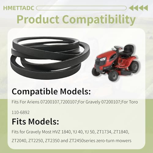 110-6892 Deck Belt 1/2"x140" for Toro TimeCutter 50" Zero Turn - size: 110-6892(1/2" X 140")