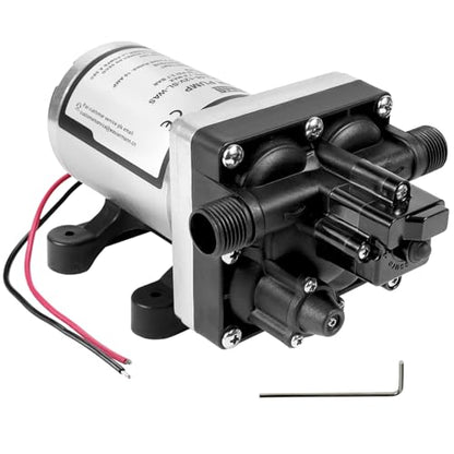 WASSERMANN RV Water Pump 12V DC 4008-101-A65/E65 Replacement, 3.0 GPM 55PSI, Quiet Pump with Pressure Switch for Camper RV Shower Garden Industrial Yacht Sprayer Food Truck Travel Trailer Water Pumps - color: White03