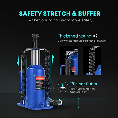 SPECSTAR Pneumatic Air Hydraulic Bottle Jack with Manual Hand Pump 20 Ton - color: Blue
