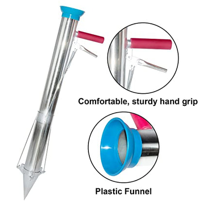 AIWFL Seedling Transplanter Long Handled Bulb Planter Tools Stainless Steel - size: Single Handle