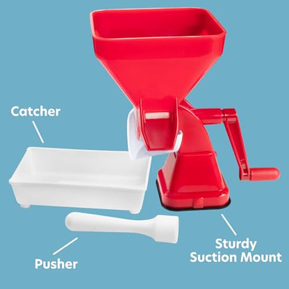 Tomato Strainer, Easily Juices w No Peeling Deseeding or Coring Necessary