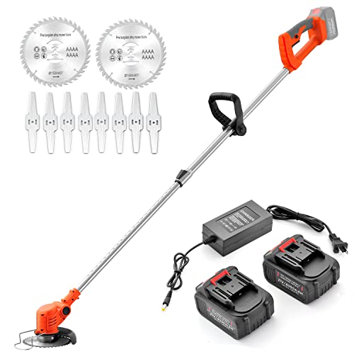 MAXMAN Cordless Weed Wacker, 21V 4Ah Batteries, for Yard Trimming & Edging