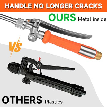 All Metal 44 Inches Replacement Sprayer Wand, Garden Hose Watering Wand with 3/4'' Brass Connector, 1/4" & 3/8" Brass Barb for Most Sprayer Hoses, Built-in Stainless Steel & 2 Hose Clamps - style: All Metal 44'' Sprayer Wand