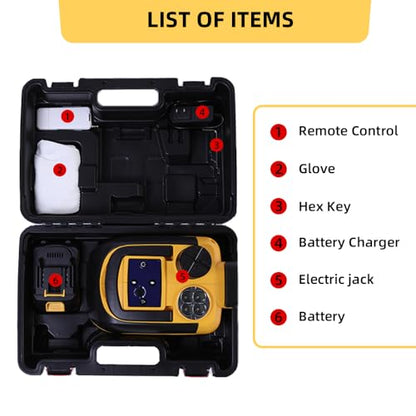 STANDTALL Electric Car Jack 5 Ton 18V Hydraulic, Cordless, Remote Control - color: Yellow Jack