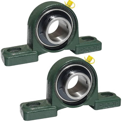 2 Pack UCP206-20 Pillow Block Bearing - 1-1/4 Inch Mounted Pillow Block Bearings Solid Cast Iron Base - Self Alignment (UCP206) - style: UCP206-20