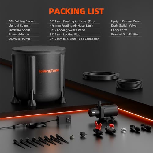 Spider Farmer Drip Irrigation Kit with Bucket Indoor Plant Watering System