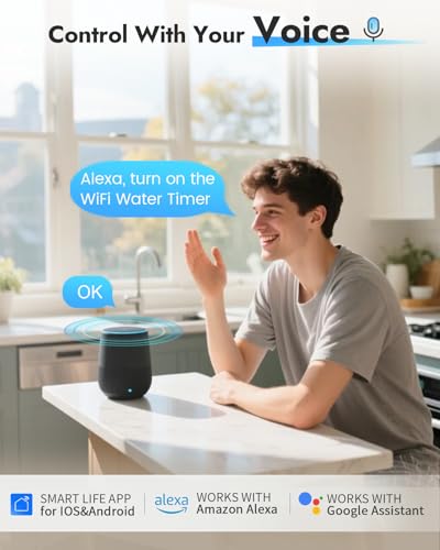 Insoma 2-Zone WiFi Water Timer for Garden Hose, WiFi Hose Timers with Brass Inlet, No-Gateway 2.4GHz Remote APP & Voice Control (Alexa/Google), Rain Delay & Manual Mode for Yard Lawn Garden Watering - size: 2 Zone-Metal-WiFi