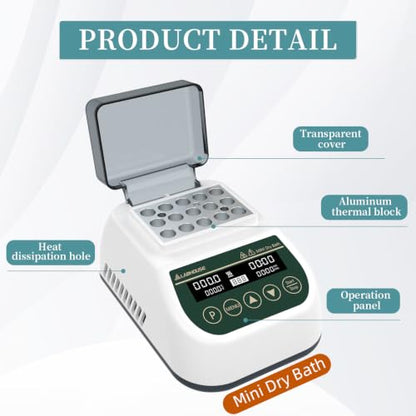 MDB100 Mini Dry Bath Incubator Heater, 2ml×15, Programmable - size: 2