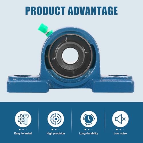 2 Pack UCP202-10 Pillow Block Bearing- 5/8 inch Bore Mounted Pillow Bearing Solid Cast Iron Base- Self Alignment - size: UCP202-10