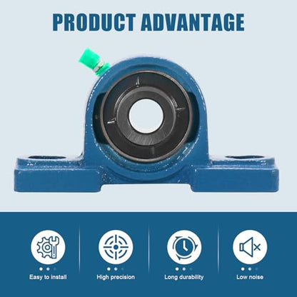 2 Pack UCP202-10 Pillow Block Bearing- 5/8 inch Bore Mounted Pillow Bearing Solid Cast Iron Base- Self Alignment - size: UCP202-10