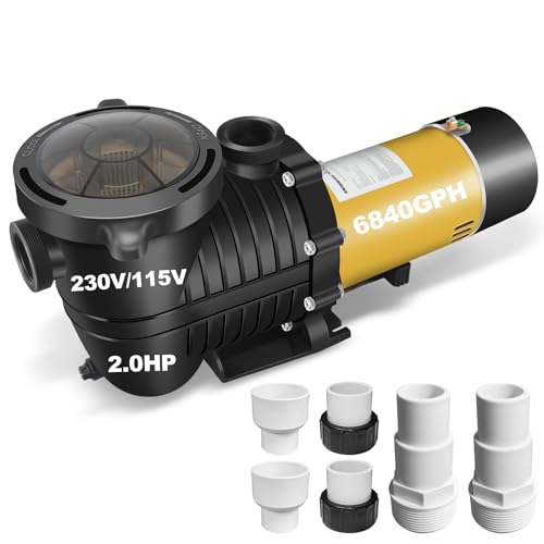 2.0HP 115/230V 6840GPH Pool Pump for In Above-Ground Pools - color: Dark Yellow