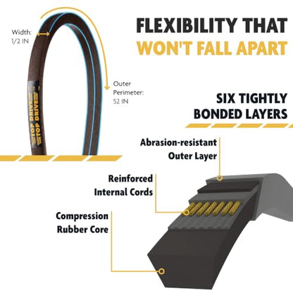 Top Drive 4L520K Lawn & Garden Aramid V-Belt, 4L, 1/2" x 52" - size: 4L520K