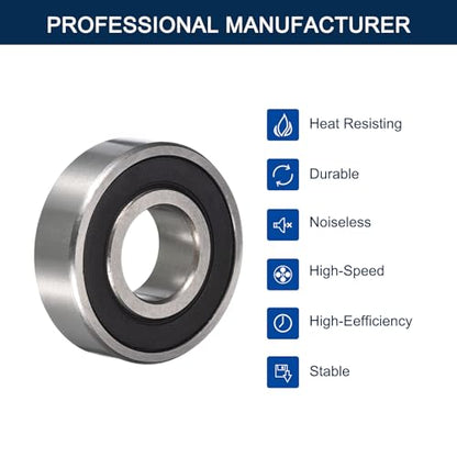 6202-11-2RS Deep Groove Bearings, ID 11mm x OD 35mm x Width 11mm Double Rubber Sealed Ball Bearings, Pre-Lubricated (GCr15) Chrome Steel 10pcs - size: 6202/11-2RS 11mmx35mmx11mm