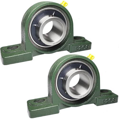 2 Pack UCP208-24 Pillow Block Bearing - 1-1/2" Mounted Pillow Block Bearings Solid Cast Iron Base - Self Alignment (UCP208) - style: UCP208-24