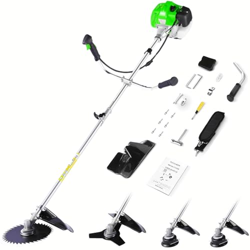 Gas Powered Weed Wacker 4 in 1, 58cc Brush Cutter, String Trimmer, Green - color: Green