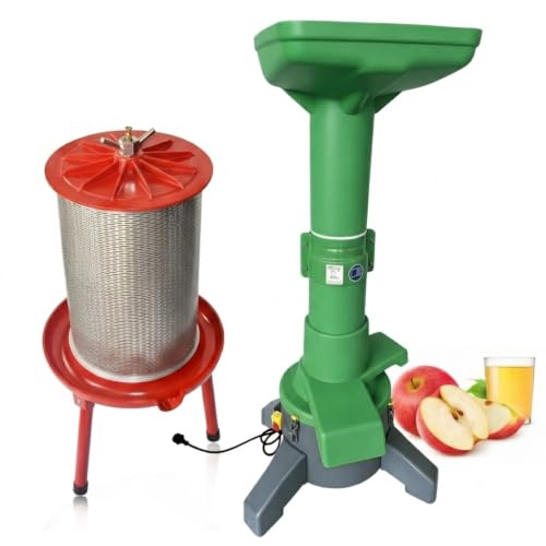 SQUEEZE master Hydraulic Fruit Wine Apple Press -5.3Gallon/20L with Electric Apple Crusher