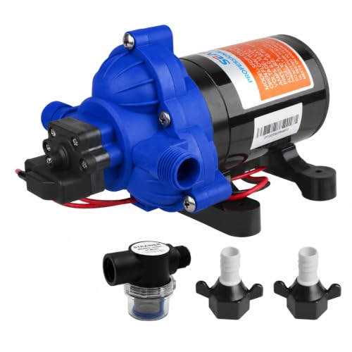 SEAFLO 33-Series Diaphragm Water Pressure Pump (12V | 3.0 GPM | 45 PSI), Blue Housing - style: 3.0 - 45 PSI - Blue Housing