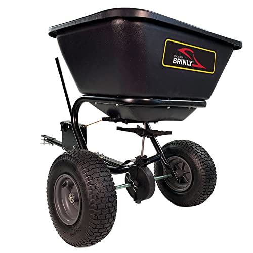 Brinly BS26BH-A Tow Behind Broadcast Spreader with Universal Hitch, 125 lb. - Flat Black - color: Flat Black