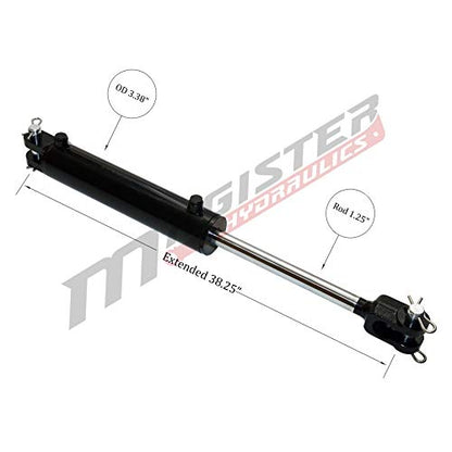 Double Acting Hydraulic Cylinder - AG Clevis Hydraulic Cylinder 2500 PSI tie-Rod Alternative 3" bore 14" Stroke (3x14) - size: 14" stroke