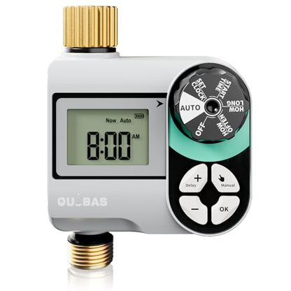 QUOBAS Brass Sprinkler Timer, Programmable Water Hose Timer for Garden Hose - size: Interval Program 1 Zone