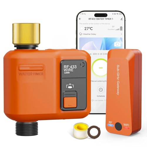 WiFi Sprinkler Timer, Smart Water Timer for Garden Hose Irrigation - size: 1 Outlet- Brass Inlet