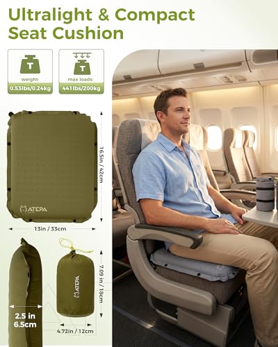 ATEPA Inflatable Seat Cushion - color: XL - 2 Pack Olive
