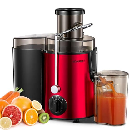HOUSNAT Centrifugal Juicer for Whole Fruit and Vegetables, 3 Speed, 400W - color: Rot