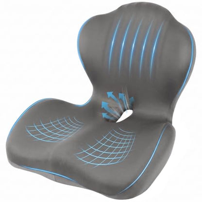 Car Seat Cushion Office Chair Cushion with Lumbar Support Pillow - color: Gray