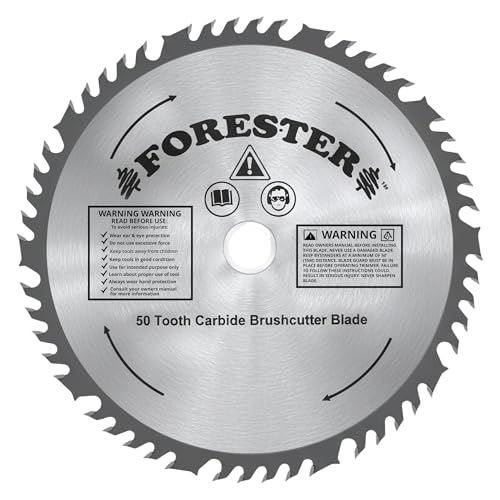 FORESTER Carbide Tip Brush Cutter Blade - 9in x 50 Teeth | Fits Most Straight Shaft Trimmers | Conversion Kit Sold Separately - size: 9" (50 Tooth)