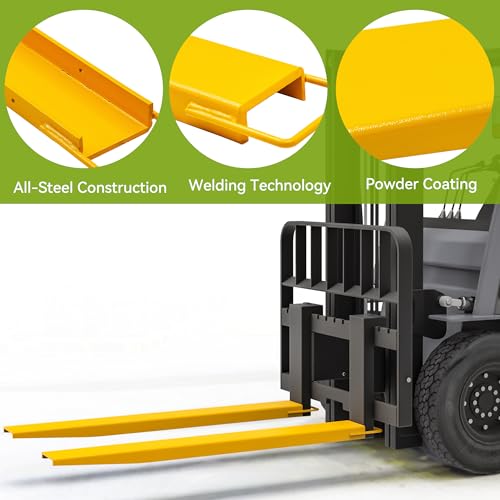 AUTOSAVER88 92" Forklift Extensions for 4.5" Width Forklift Trucks, 1 Pair