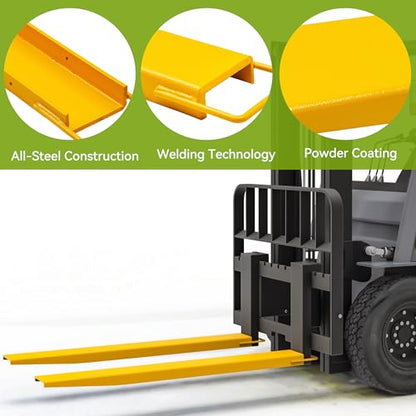 AUTOSAVER88 92" Forklift Extensions for 4.5" Width Forklift Trucks, 1 Pair