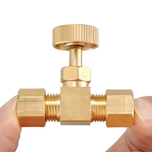 2 Pack Brass Replacement Control Needle Valve 1/4" OD Compression X 1/4" OD Compression - size: 2PCS 1/4"OD x 1/4"OD