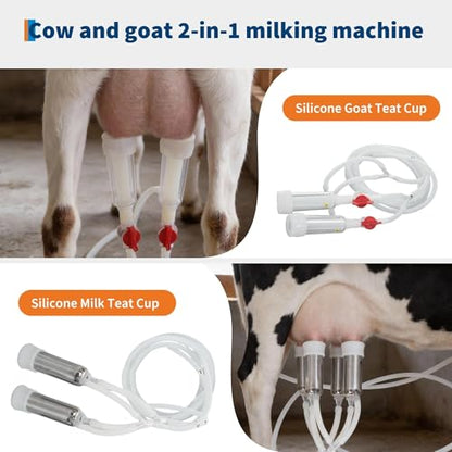 Goat Milking Machine, 12L, 304 Steel, Rechargeable, Silver - size: 12L