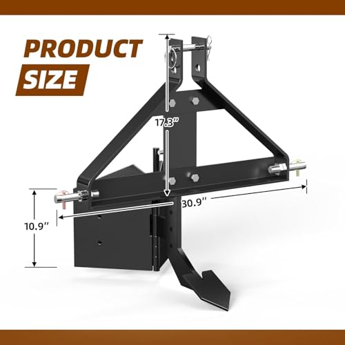Garvee Middle Buster for Category 1, 3 Point Quick Hitch Tractors, Upgraded Heavy Duty Steel Furrows and Harvests Potatoes, Subsoiler for Garden and Farm Use, Black