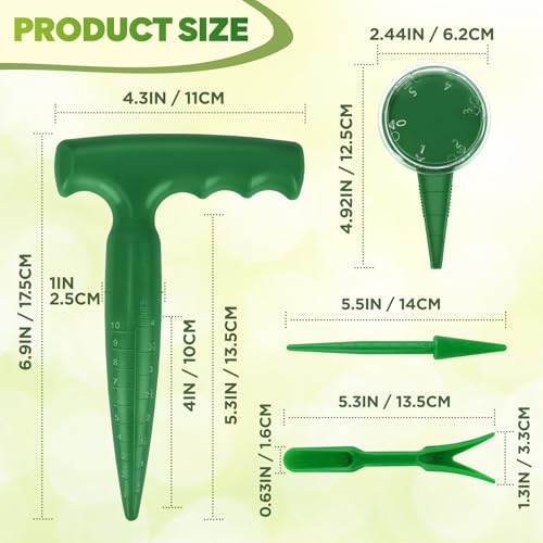 Seed Planter Tool, Seed Dibber, Seed Dispenser, Green, 4 Pcs - color: Green, 4 Pcs