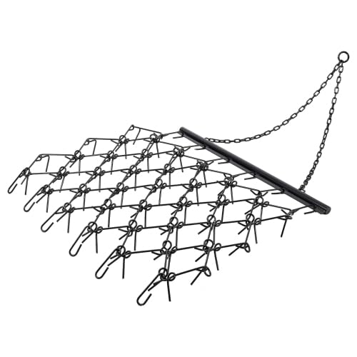 5FTX4.5FT Heavy-Duty Steel Drag Harrow,Field Leveling Chain Rake,Black - size: 5FT x 4.5FT