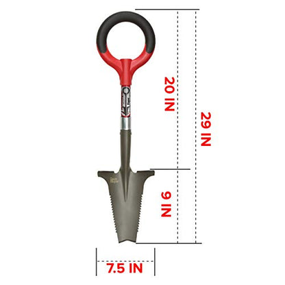 Root Slayer 22411 Mini Digger Garden Shovel, Serrated Blade, Red - color: Red, size: Small