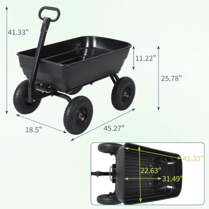 Garden Dump Cart 1200LB Heavy Duty - size: 1200LBS